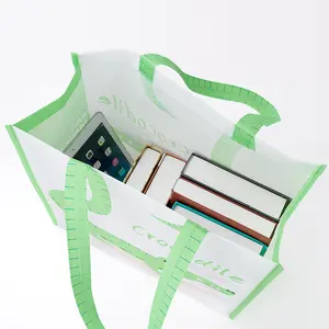 OEM/ODM 80gsm RPET Продуктовый супермаркет сумка для покупок переработанный экологически чистый многоразовый нетканый транспортный мешок с пользовательским логотипом