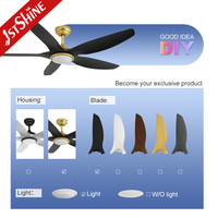 Ventilateur de plafond intelligent 1stshine avec lumière, pales en ABS, refroidissement, installation facile, haute efficacité, commande vocale, décoration pour maison connectée
