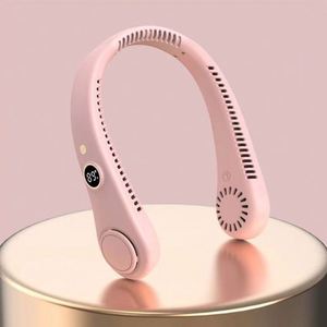 <b>Portable</b> <b>Neck</b> With Digital Display, 5 Speed Hands-Free Bladeless Usb Rechargeable Cooling <b>Fan</b> for Outdoor Sports - Product Image 3