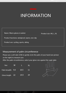 Gants d'hiver coupe-vent et imperméables à écran tactile pour hommes et femmes Gants d'équitation chauds pour le fitness, la course à pied et le cyclisme - Product Image 6