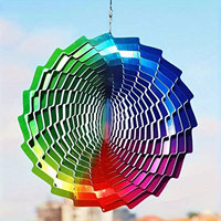 Carillon éolien rotatif 3D personnalisé ornements de jardin en pierre de sublimation Spinner éolien de Noël ébauches Kinetic Wind Spinner
