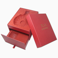 Boîtes d'emballage pour vin en papier rigide avec couvercle magnétique portable haut de gamme, design exquis et luxueux, imperméables, avec gaufrage