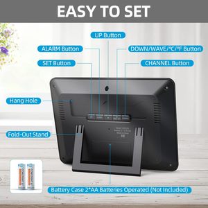 Mạnh mẽ nhận được Jumbo tường và bảng đồng hồ RC đồng hồ với trong nhà ngoài trời nhiệt độ - Product Image 4