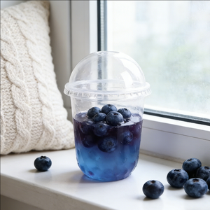 Vasos de Plástico Transparentes Desechables de Pared Simple de 16oz y 12oz con Tapas de 90mm de Diámetro para Postres, Helados, Gelatina y Mousse - Product Image 2