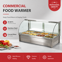 Armoire de maintien chauffée à usage commercial en acier inoxydable Bain Marie Buffet Food Warmer Display