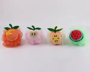 Esponja de baño en forma de fruta para niños, esponja para ducha