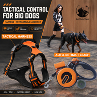 Ensemble Harnais et Laisse pour Chien Anti-Traction Tactique pour Grands Chiens, Laisse Rétractable Robuste avec LED, Personnalisable OEM