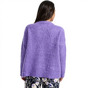 Sweat-shirt en mohair pour femme, pull personnalisé de luxe, col rond, doux, chaud, tricoté, décontracté, streetwear, mode hiver - Product Image 4