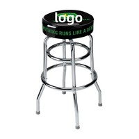 Tabouret de bar pivotant classique moderne en cuir rembourré avec logo personnalisé, écologique, sûr et durable, en métal