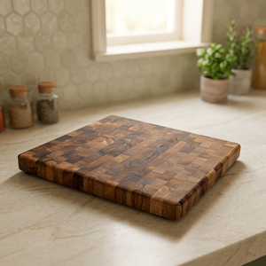 Planche à découper rectangulaire en acacia naturel durable QUALCOSA, épaisseur 2,0 cm, pour couper le fromage, le pain, les fruits - Product Image 4
