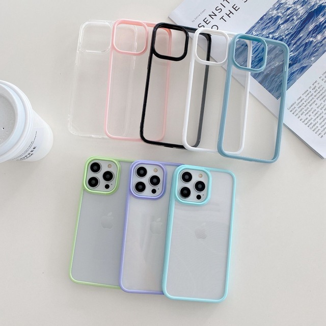 Candy Shockproof Silicone Bumper Phone Case for iPhone 15 14 11 12 13 Pro Max Transparent Protection Back Cover 15 16 18pro 18pm 18pro 18pm