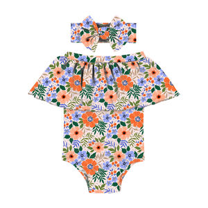 حار الأزياء قبالة الكتف فتاة صغيرة ثونغ قطعة واحدة ملابس السباحة مخصص تصاميم لباس سباحة لفتاة الاطفال لباس بحر للفتيات الاطفال - Product Image 2