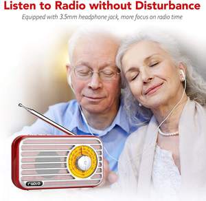 Radio portable rétro 3 bandes FM AM WB avec antenne métallique extensible, haut-parleur grand format, idéale pour les personnes âgées, radio de poche rechargeable - Product Image 3