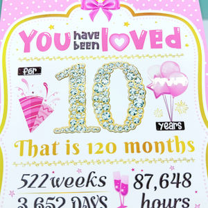 Folleto <span class=keywords><strong>de</strong></span> celebración <span class=keywords><strong>de</strong></span> <span class=keywords><strong>cumpleaños</strong></span> plegable personalizado | Lámina 3D UV y dorada con diseño troquelado - Product Image 3