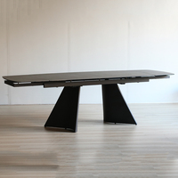 Ensemble de table à manger moderne multifonction avec dessus en marbre Nouveau design rectangulaire extensible et pliant avec matériau en bois pour la salle à manger