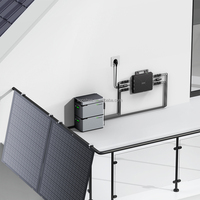 Kit Surya Balkon 2000w |   Sistem Penyimpanan Energi Surya Terhubung Jaringan Dengan Inverter Mikro 2kw & 4 Panel Surya Fleksibel 240W