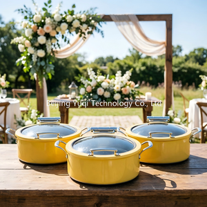 Calentador <span class=keywords><strong>de</strong></span> Alimentos Eléctrico Comercial con Tapa <span class=keywords><strong>de</strong></span> Vidrio - Estufa Buffet Visible Amarilla para <span class=keywords><strong>Hotel</strong></span> y Catering para Fiestas <span class=keywords><strong>de</strong></span> Boda - Product Image 1
