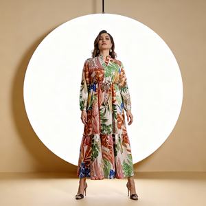 Vestido Abaya Elegante de Poliéster Estampado de Alta Calidad para Mujeres Musulmanas, Ropa de Fiesta de Lujo Personalizada, Proveedor Mayorista - Product Image 4