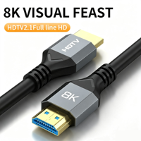Câble HDTV 2.1 8K 60Hz 4K 120Hz 48 Gbps Ultra HD pour PS5, ordinateur portable, téléviseur, moniteur