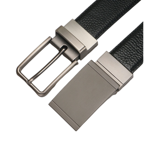 男性用ドレスレザーベルト3.5CMリバーシブル本物のレザーベルト回転バックル付きクラシックデザイン - Product Image 3
