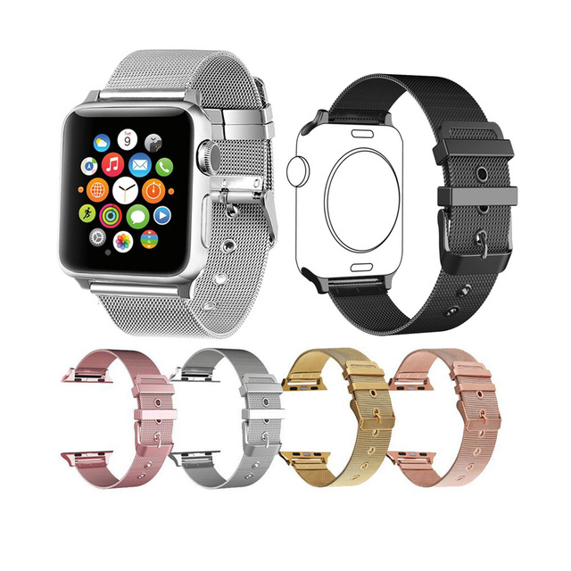 Stainless Steel Luxury for Apple Watch Band for Series 3/4/5/6/7/8/9/10 38-49mm Sizes Waterproof & Adjustable Pin Buckle Strap