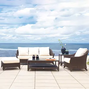 Outdoor combination 4pcs garden rattan wicker furniture restaurant patio sofa set
