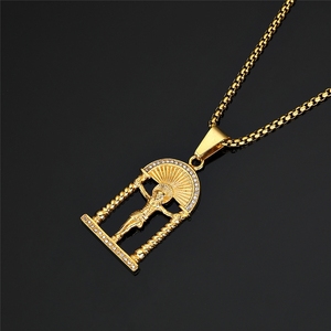 Colares de Pingente de Joias de Moda Masculinos de Aço Inoxidável à Prova d'Água, Estilo Hip Hop <span class=keywords><strong>Jesus</strong></span> Religioso Cravejado com Zircônias Cúbicas, Atacado 2025 - Product Image 4