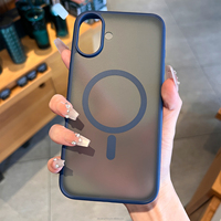 Coque de téléphone TPU + PC magnétique mat sélectionné pour iPhone 13 14 15 16 Pro Max Protecteur de caméra intégré antichoc à quatre coins