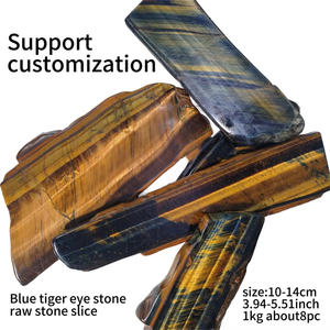 Plus de 10 ans d'expérience, fourniture d'énergie, guérison spirituelle, coupe et polissage de pierres brutes, tranche de <span class=keywords><strong>pierre</strong></span> de œil de tigre bleu pour souvenir - Product Image 3