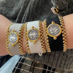 Brass Beads Cross Saint Benedict Religion Wrap <b>Bracelet</b> Handmade Woven <b>Trendy</b> Women's Party - Product Image 5