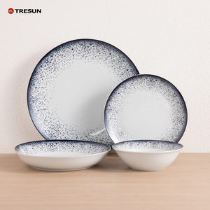 New Arrival Luxury Eco-Friendly Stoneware Dinnerware <b>Sets</b> with Blue Speckle Design for Home & Office Dining - Product Image 5