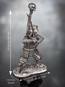 Souvenir in resina guerriero giapponese con spada e Sashimono figure medievali <span class=keywords><strong>Samurai</strong></span> soldatini 5.4cm - Product Image 5