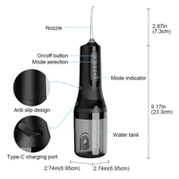 Abnehmbarer Kabelloser Mundduschen-Irrigator mit 4 Modi, 260ml Wassertank, Tragbarer OEM ODM Wasserflosser, Kabelloser Jet-Irrigator