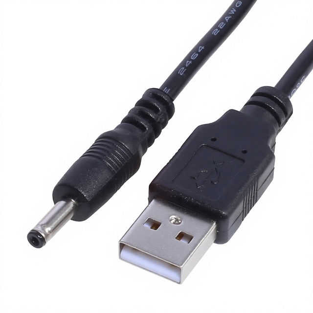 2A USB-A to DC 3.5x1.35mm Charging Cable for Small Desk Lamps Speakers & Facial Cleansing Devices