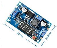 LM2596S Regulator tegangan modul daya DC-DC Buck dapat disesuaikan dengan tampilan Voltmeter Digital kategori produk ICs