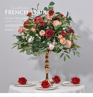 Grande boule de fleurs artificielles en soie faite à la main, centre de table, taille personnalisée, haute qualité, mariage, Saint-Valentin, Noël, nouveauté