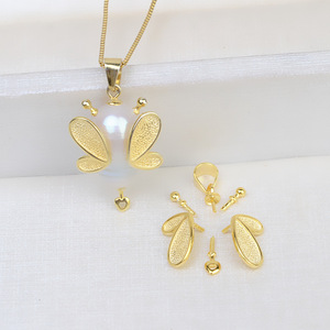 Colgante de Plata S925 con Perla Barroca, Accesorios DIY para Mujer, Cuentas en Forma de Abeja, Bandeja Vacía para Joyería, Componentes 1786 - Product Image 2