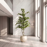 Plantes vertes artificielles, feuilles de gardénia, grand arbre en plastique pour la décoration de la maison et du bureau, vente en gros avec pot