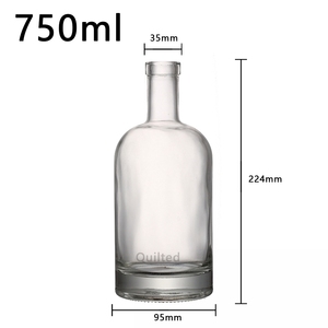Venta al por mayor 250ml 375ml 500ml 750ml 1000ml Whisky Vodka Tequila botella transparente esmerilado redondo vidrio licor botella de vino con <span class=keywords><strong>corcho</strong></span> - Product Image 3