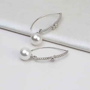 Accessoires DIY en Argent S925 Wenchi, Grandes boucles d'oreilles Baotou, Plateau vide 8-9 pour boucles d'oreilles tendance pour femme, Modèle de boucles d'oreilles semi-finies en perles 1759 - Product Image 1