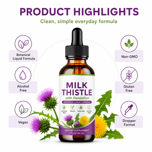 Meilleures ventes : Gouttes de Chardon-Marie liquides orales, Complément Herbal Biologique à base de Racine de Curcuma et Racine de Pissenlit pour la Protection Antioxydante et Immunitaire - Product Image 4