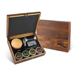 Different Accessories Available Whiskey Smoking Set And Wooden Top With Torch Gift Box And Cocktail Smoker Kit