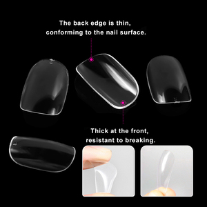 Square Transparent Gel <b>Nail</b> Tips Full Half Cover Short Painted <b>Nail</b> <b>Extension</b> Tips for Women - Product Image 3