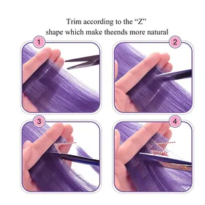 Paquete de 6 Extensiones de Cabello con Clip de Colores para Fiestas, para Niñas, 22 Pulgadas, Multicolores, Cabello Lacio Sintético - Product Image 4