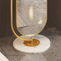 Miroir sur pied de luxe rotatif ovale en métal avec rangement pour chambre et couloir – Vente en gros
