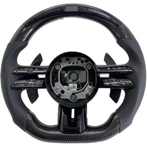 Volante de fibra de carbono para <span class=keywords><strong>Benz</strong></span> a C E S G V clase W205 W223 W213 W206 W211 W207 W222 W219 C63 A45 E43 S63 G500 G55 AMG GT - Product Image 1