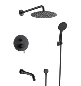 In Wall Wars cUPC Upc noir mat mur montage Rian douche baignoire bain robinets mitigeur ensemble Douche - Product Image 5