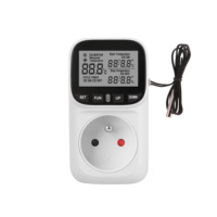 COWELL TC02 – Prise thermostat contrôlée par température, interrupteur minuterie, prise FR, chauffage et refroidissement, 230V 16A, pour appareils électroménagers