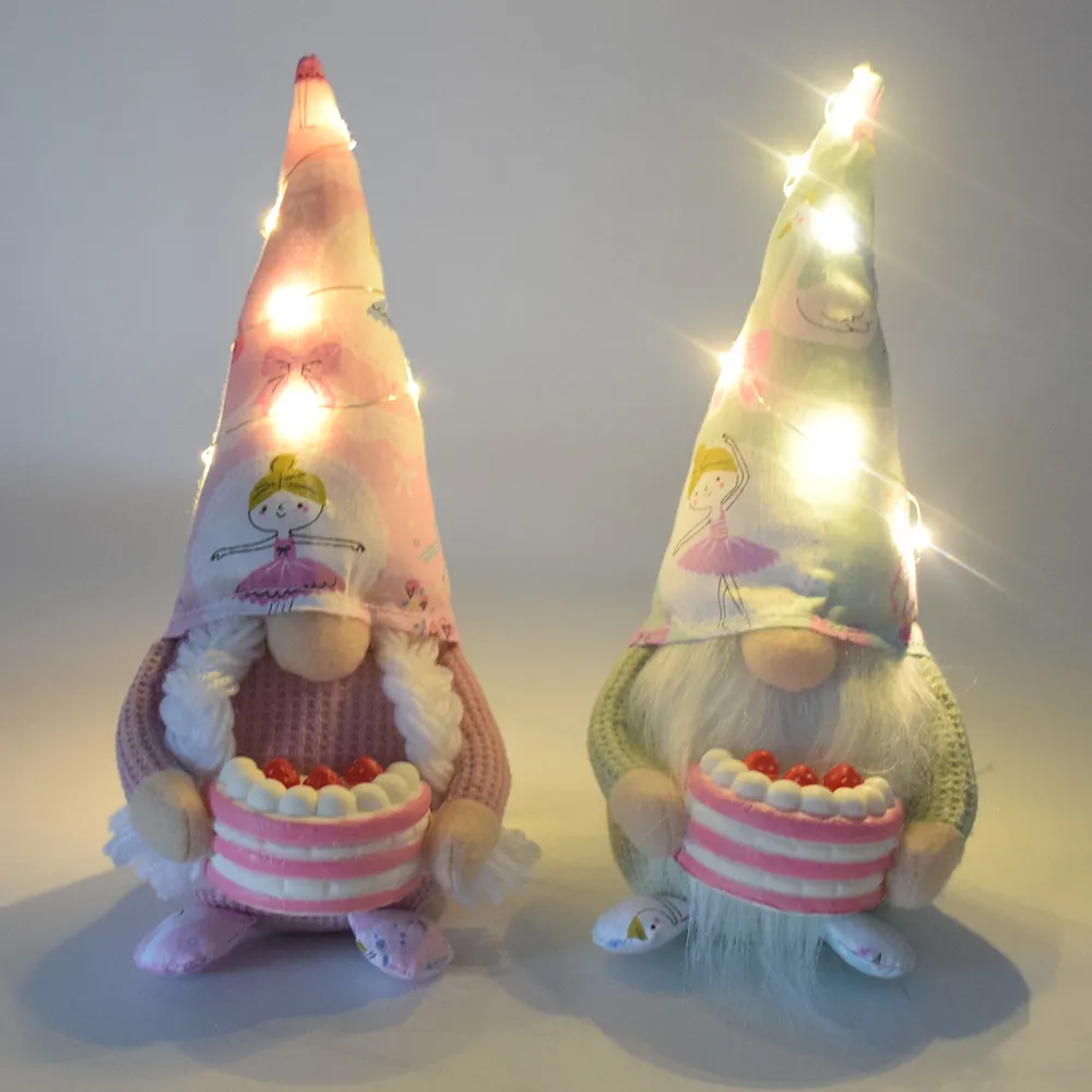 Benzersiz roman doğum günü hediyeleri dekorasyon yeni mutlu yenidoğan dolması Gnome LED ışıkları karikatür İsveç erkek kız Tomte malzemeleri