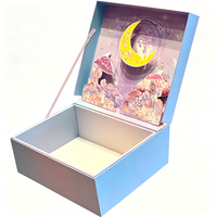 Boîte cadeau 3D personnalisée à ouverture rabattable, boîte rigide en papier avec design intérieur personnalisé pour emballage surprise d'anniversaire ou de fête